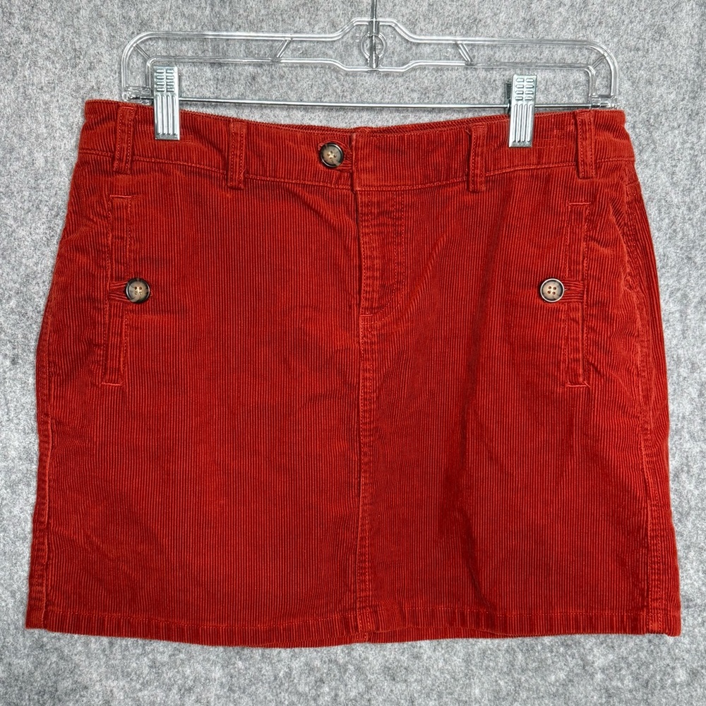 Banana‎ Republic Corduroy Mini Skirt in Rust Orange- Sz 4